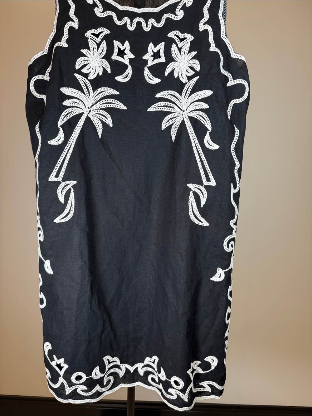 TALBOTS EMBROIDERED LINEN COTTON SHIFT DRESS | Size 12 - Picture 7 of 14